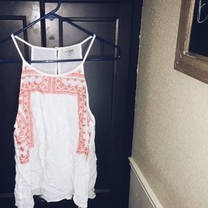 racerback tank top, pink detail