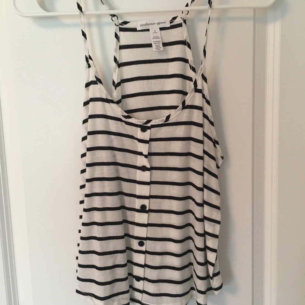 Striped button down tank top