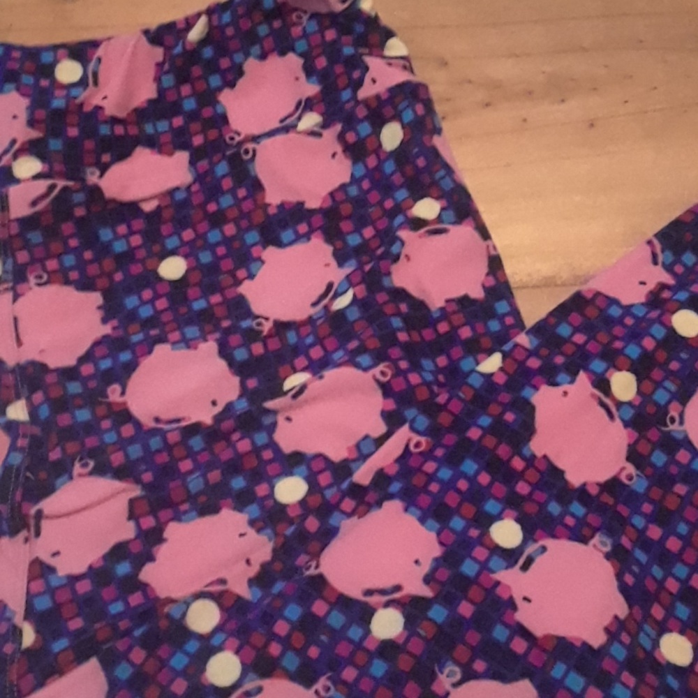 Lularoe TC Pig Piggy Bank Leggings Unicorn