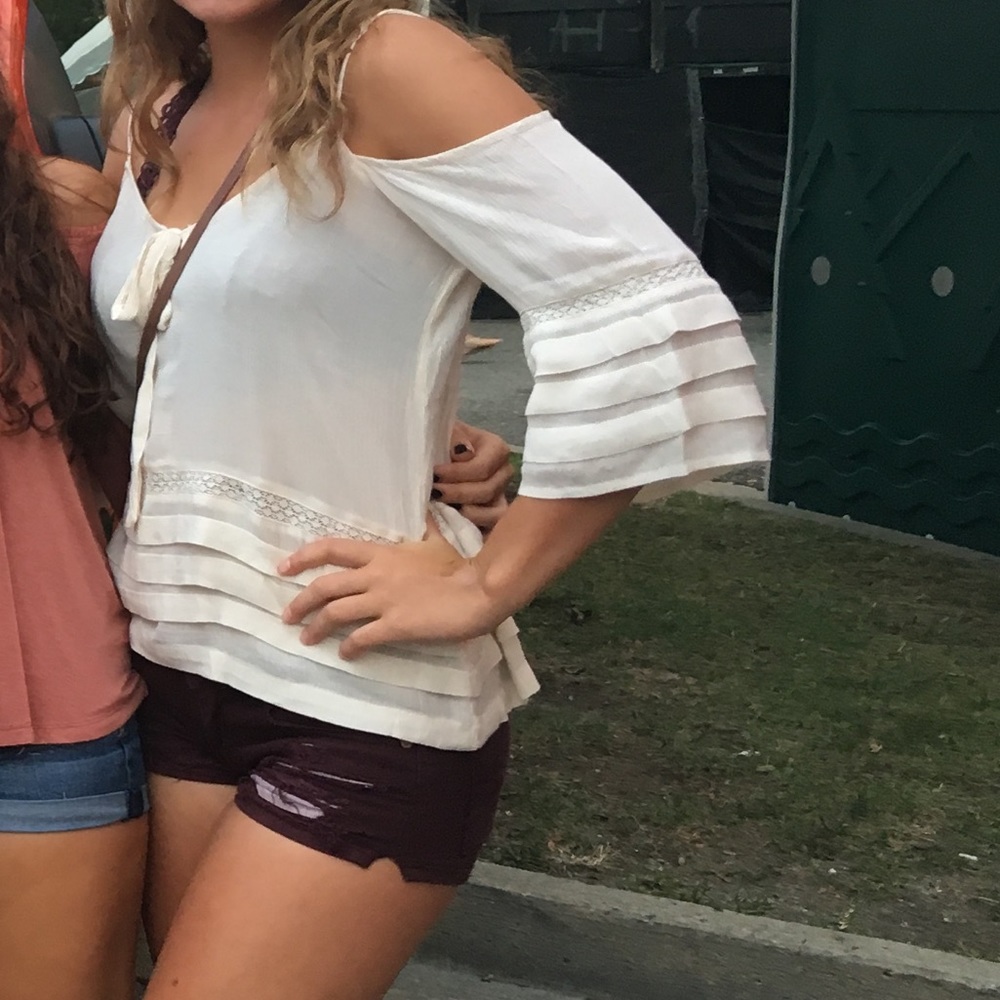 Open shoulder blouse