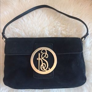 Kate Spade Purse - black suede w/ gold hardware