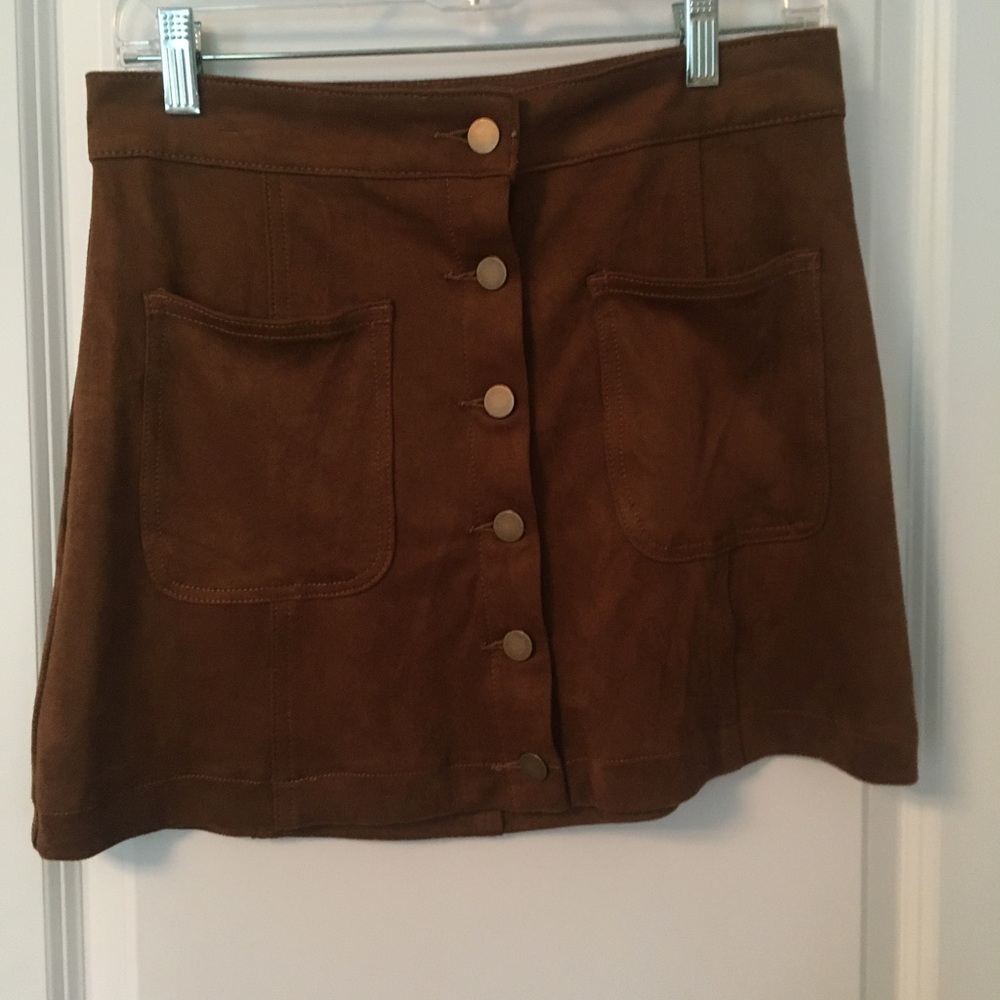 Altard State button down suade skirt