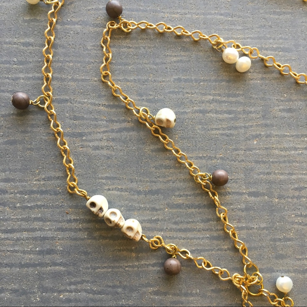 Semi Precious Skull Chain Necklace Jessica Elliot