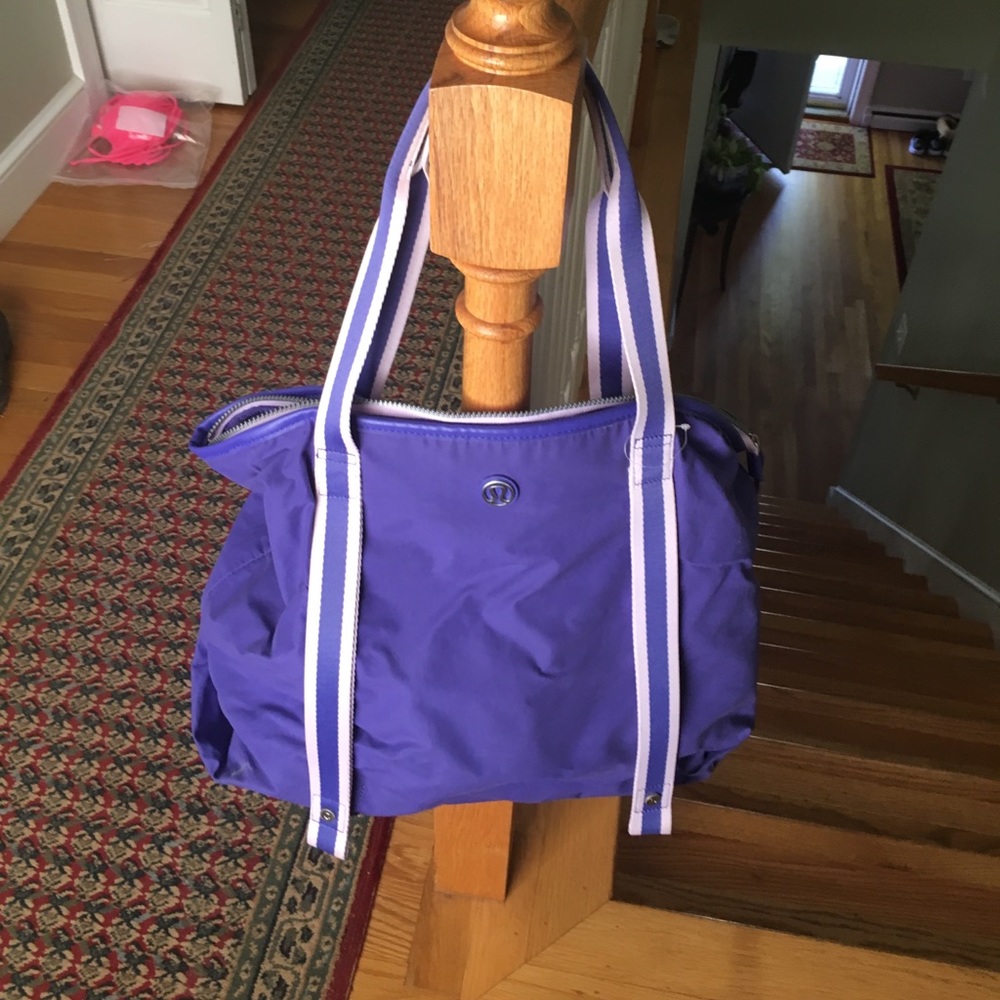 Purple Lulu lemon travel bag