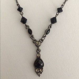 Black necklace and earring