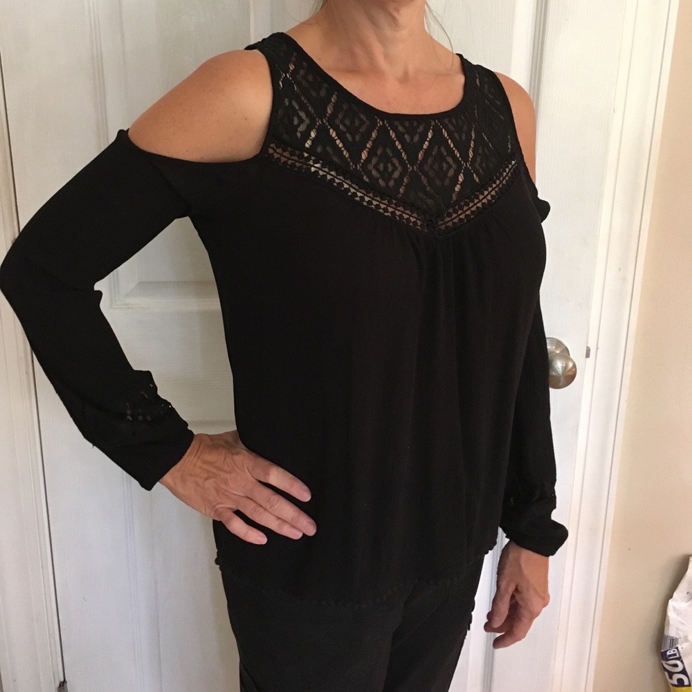 Black off the shoulder blouse