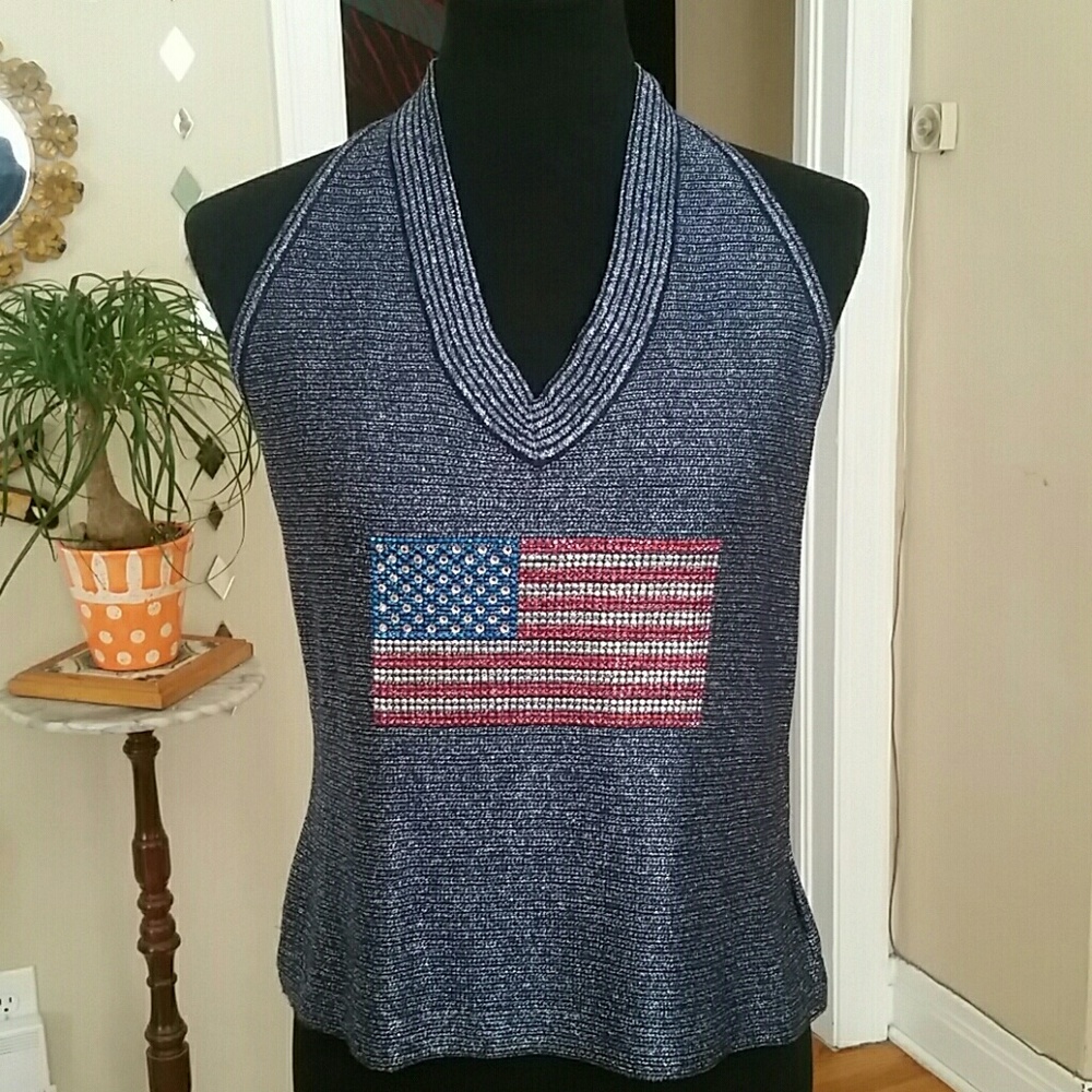 VTG St. John Sport American Flag Halter top!♡