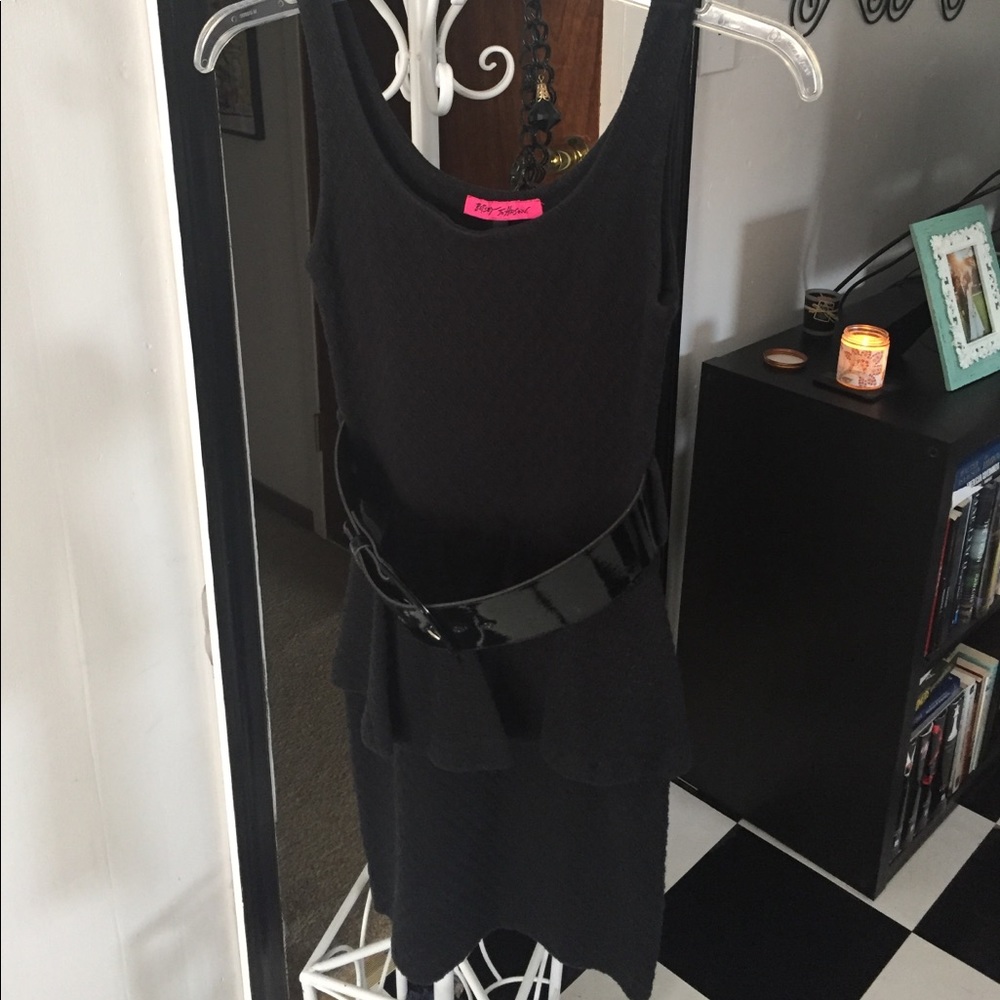 Betsey Johnson Size P Black Peplum Dress
