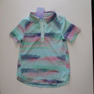 NEW ivivva LuLuLemon Girls sz 10 Top Pink Green