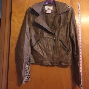BKE brown faux leather jacket