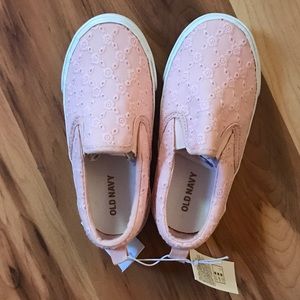 Eyelet pink slip-ons (size 8) for Toddler girls