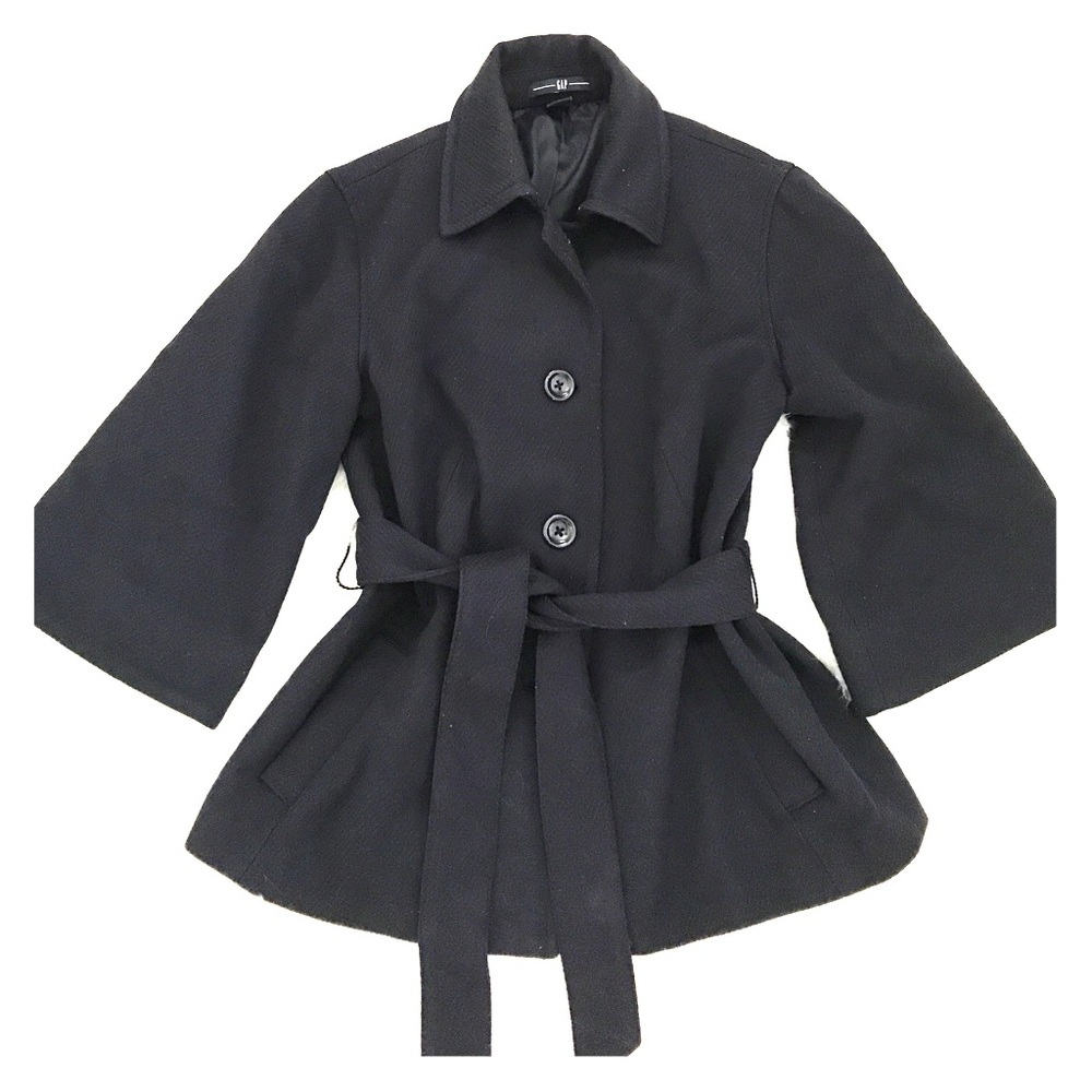 Gap navy 3/4 bell sleeve wool blazer jacket coat S
