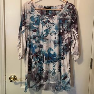 Style & Co blue floral top