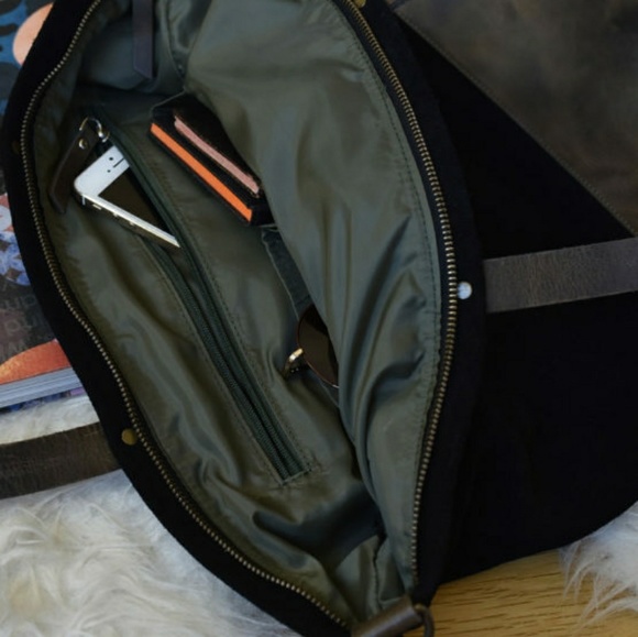 KIKO LEATHER BLACK SUEDE BOYFRIEND TOTE - Picture 3 of 4