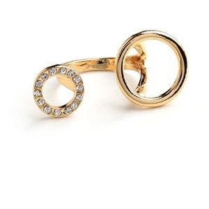 FAUX CRYSTAL CIRCLE & SQUARE MIDI RINGS