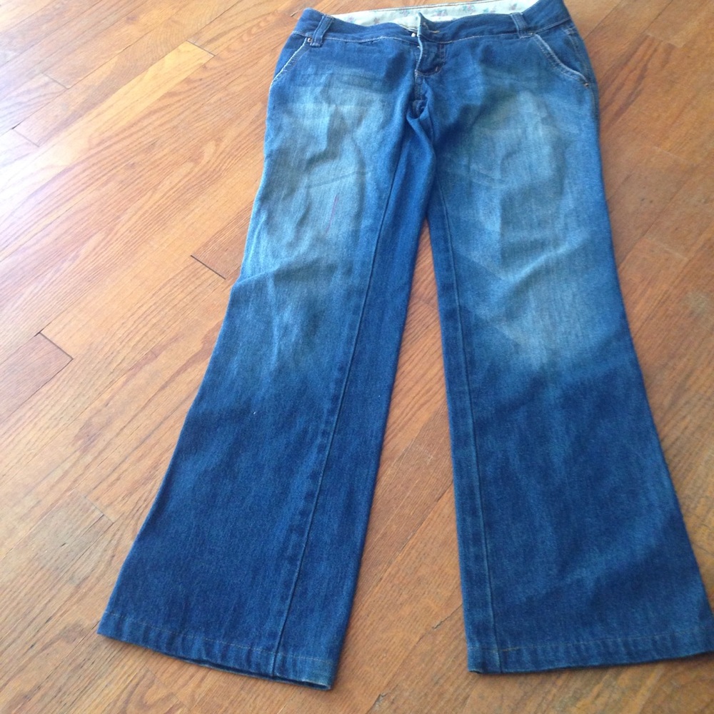 Dark denim flare jeans