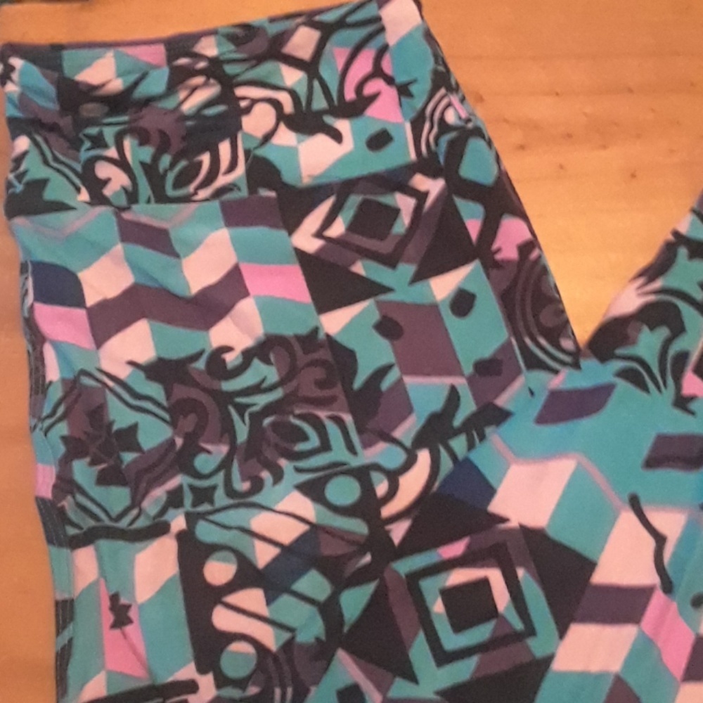 Lularoe TC Leggings Black Blue Unicorn