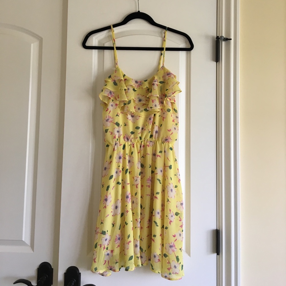 Girly yellow floral dress