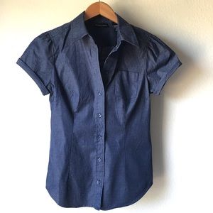 New York & Co Denim Look Blouse