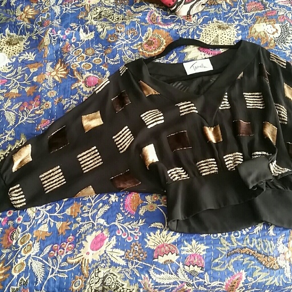 VTG Travilla Incredible Sheer Croptop Blouse! XS - Picture 7 of 8