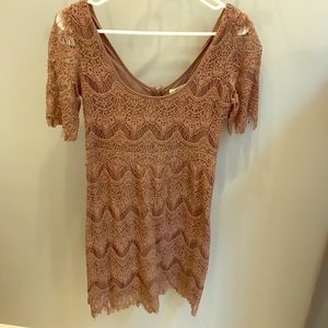 Lacy detailed beige dress from Urban Outfitters