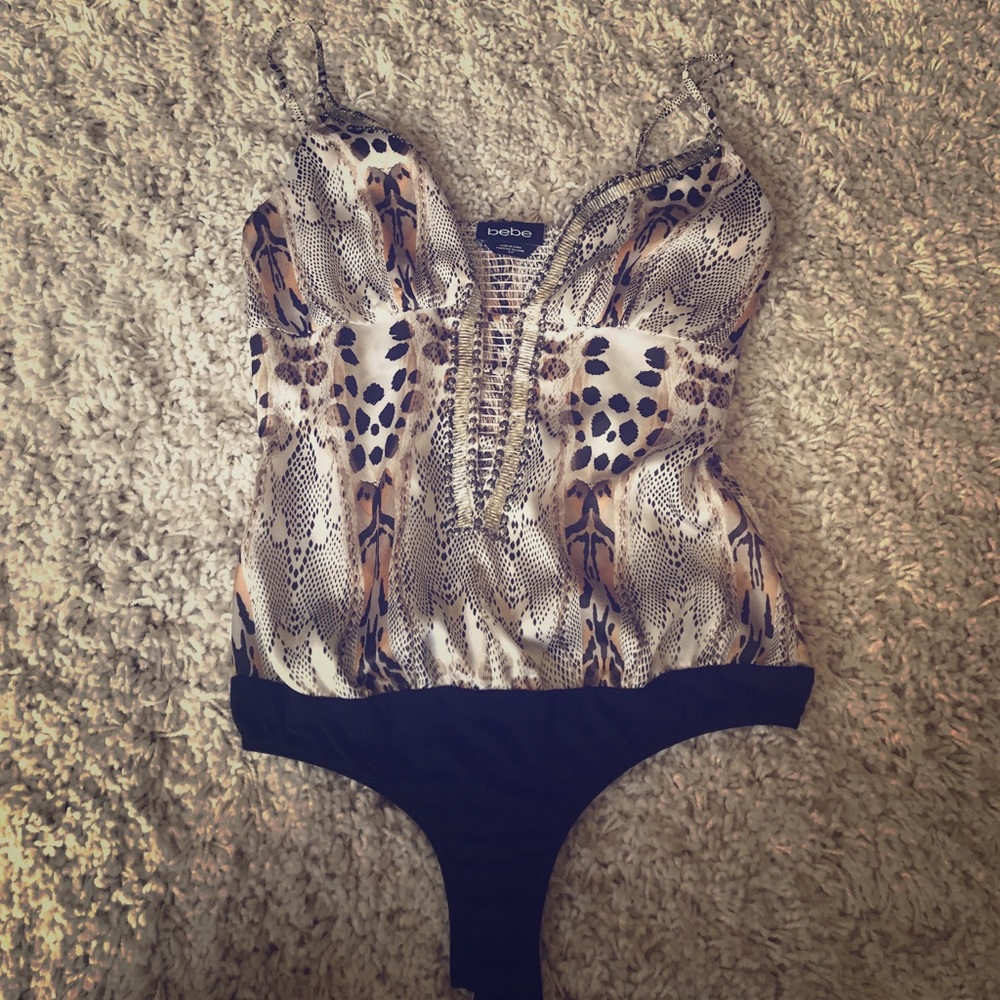 Bebe bodysuit leopard print