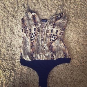 Bebe bodysuit leopard print