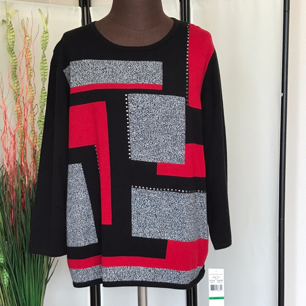 ALFRED DUNNER COLORBLOCK SWEATER BRAND NEW