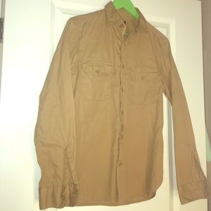 Khaki/tan men's button down shirt
