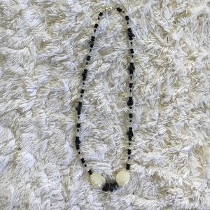 Black and white shell necklace