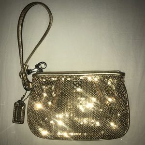 Coach Gold Sequin Wristlet