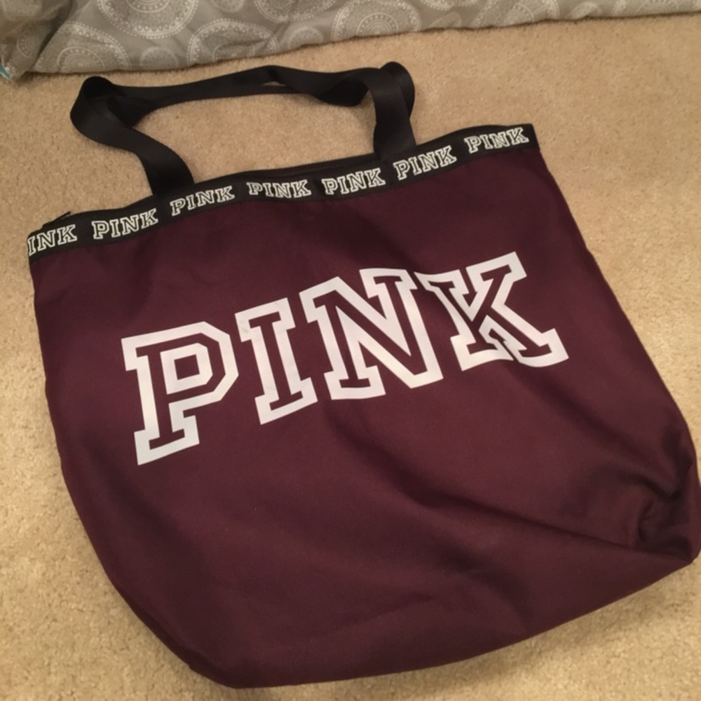 VS PINK Large Zip Tote School Gym Beach Bag