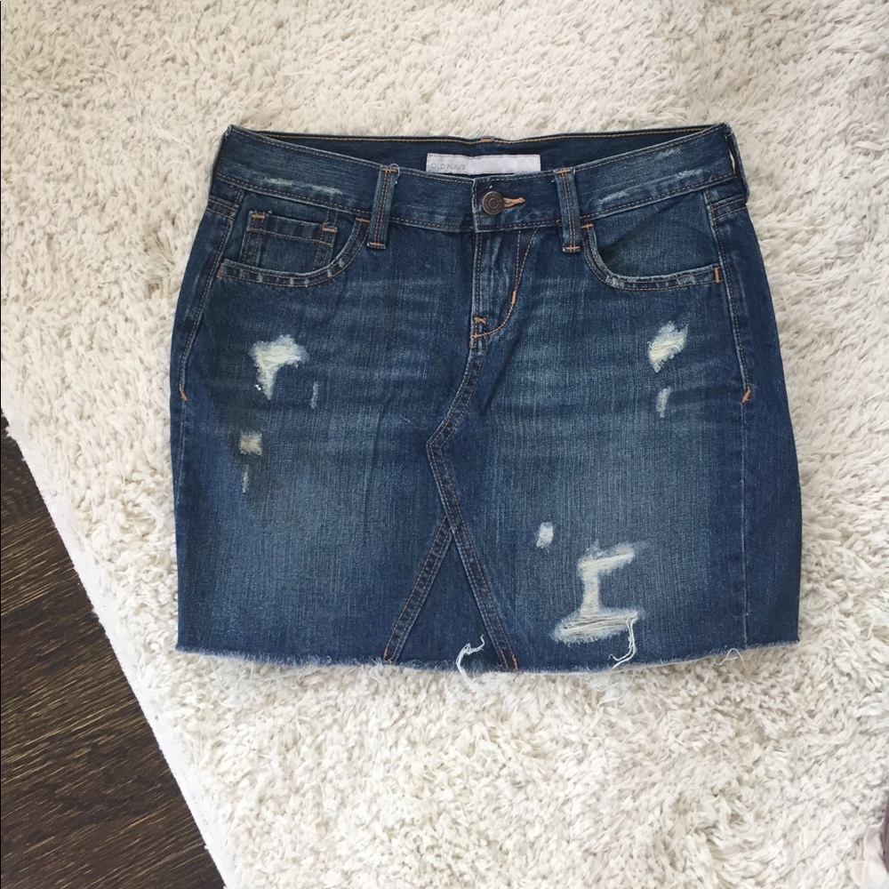 Distressed Demin Skirt
