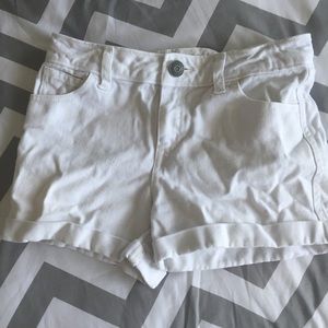 White jean shorts