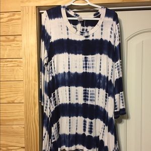 Navy blue and white tunic