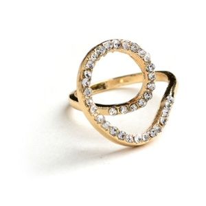 FAUX CRYSTAL COIL MIDI RING