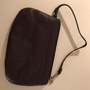 Dark Purple Leather Coach Wristlet