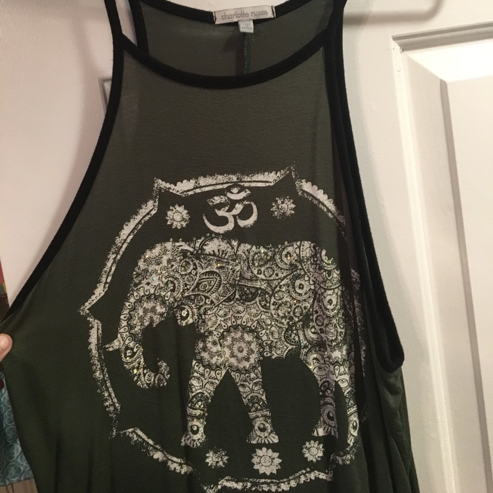 olive green elephant tank