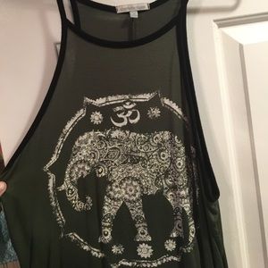 olive green elephant tank
