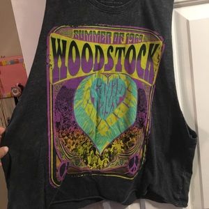woodstock print cut off tee
