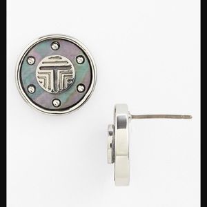 Tory Burch Wren Frete Logo T On Stud Earrings