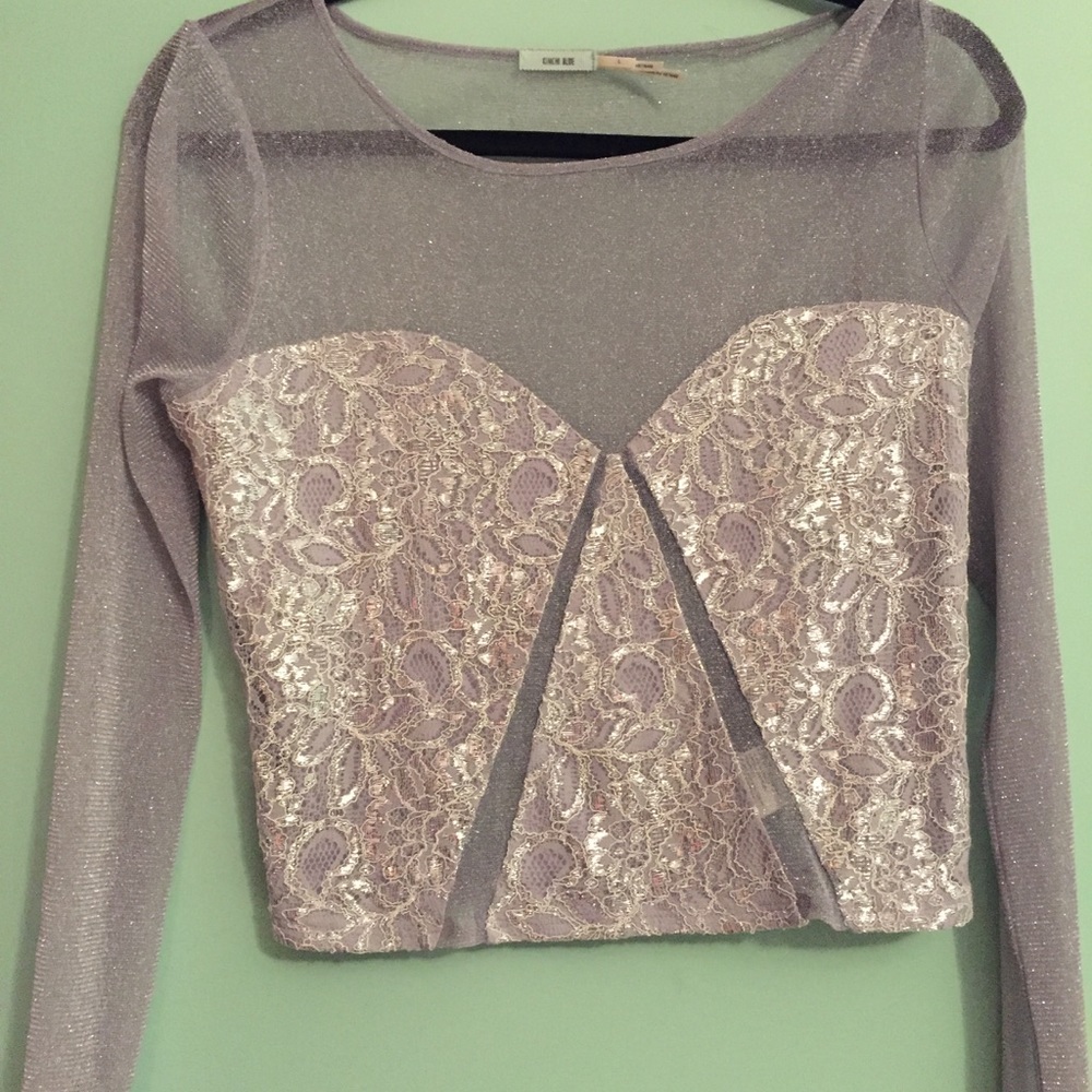 mesh glitter long sleeve