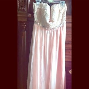 Strapless blush pink long maxi. Boutique style!