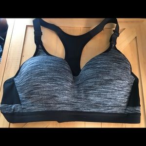 PINK Victoria Sport Black & Gray Sports Bra 36C