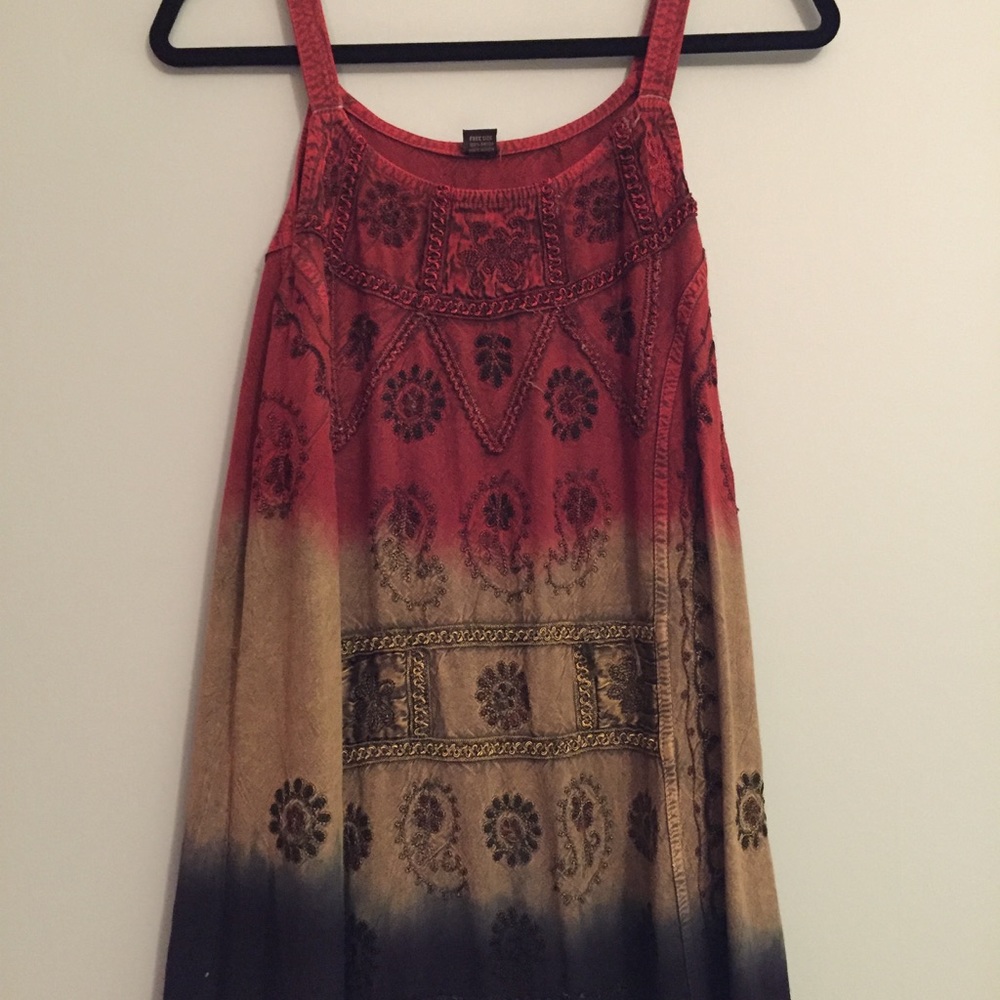 Boho embroidered dress