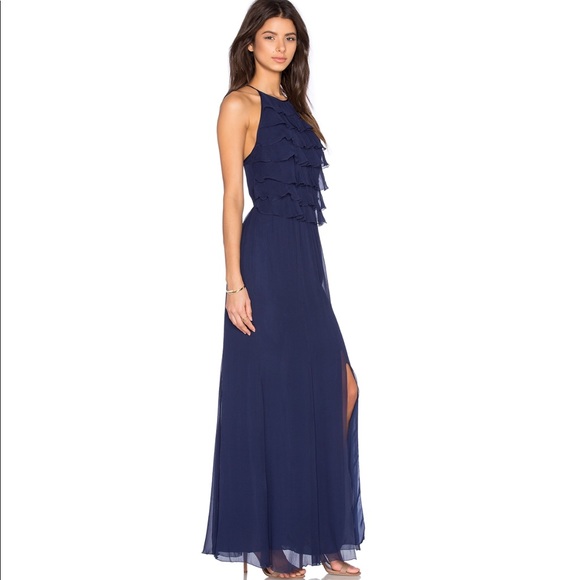 L'AGENCE Adriana Ruffle Maxi Dress - Picture 2 of 7