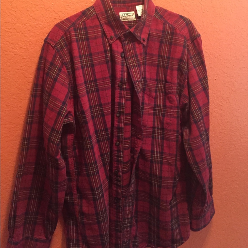 LL bean men's long sleeve flannel shirt.