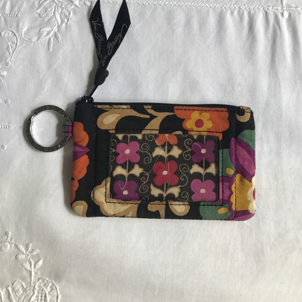 Vera Bradley coin purse w/ key ring and ID window