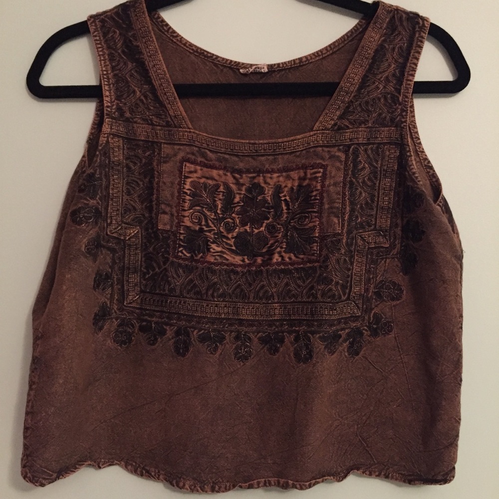 Boho embroidered tank