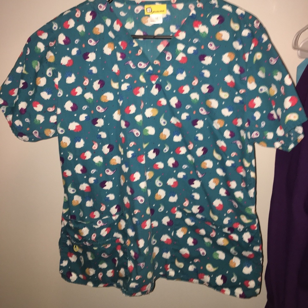 Hedgehog Printed Scrub Top